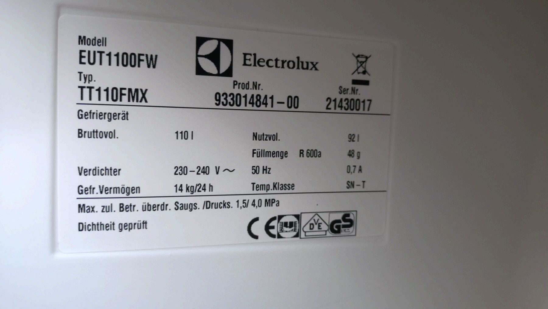 Congelatori: Gefrierschrank Electrolux EUT6256 – Usato da Ostermundigen venduto da ste-70 2