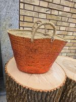 Korb: Palmblatt/Pailletten kupfer/cognac-ANGEBOT