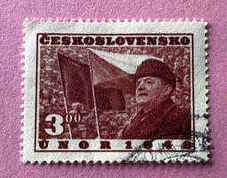 Briefmarken ausTschechoslowakei Präsident Gottwald gestempel