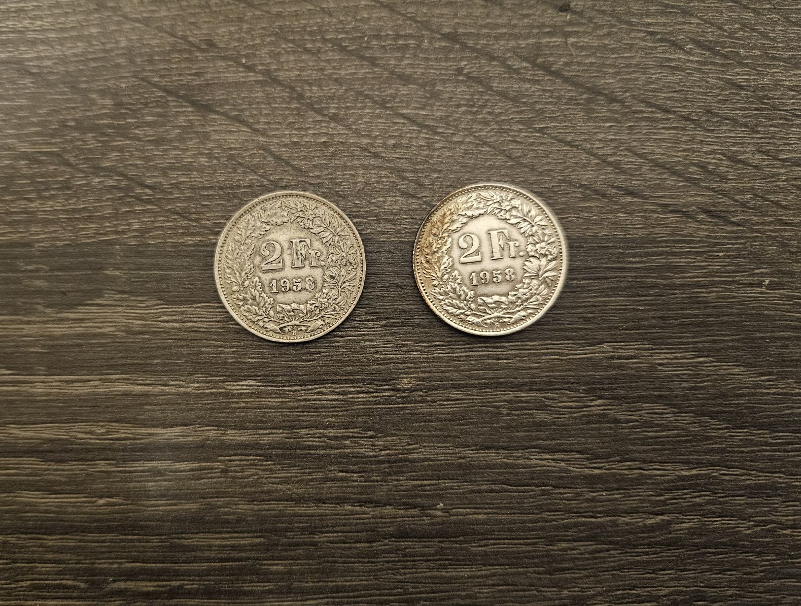 Tutti le monete: 2 pièces de 2 francs suisses 1958 B. – Usato da Monthey venduto da pas_w5hf