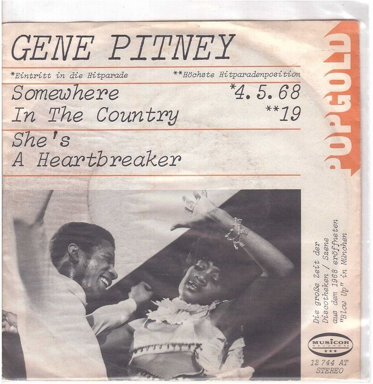 Dischi in vinile: Gene Pitney  --  Somewhere in this Country  Single7 – Usato da Rheinau venduto da thespecials