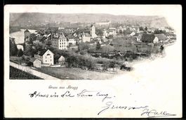 AK Brugg, Ortsansicht m. Flusspartie