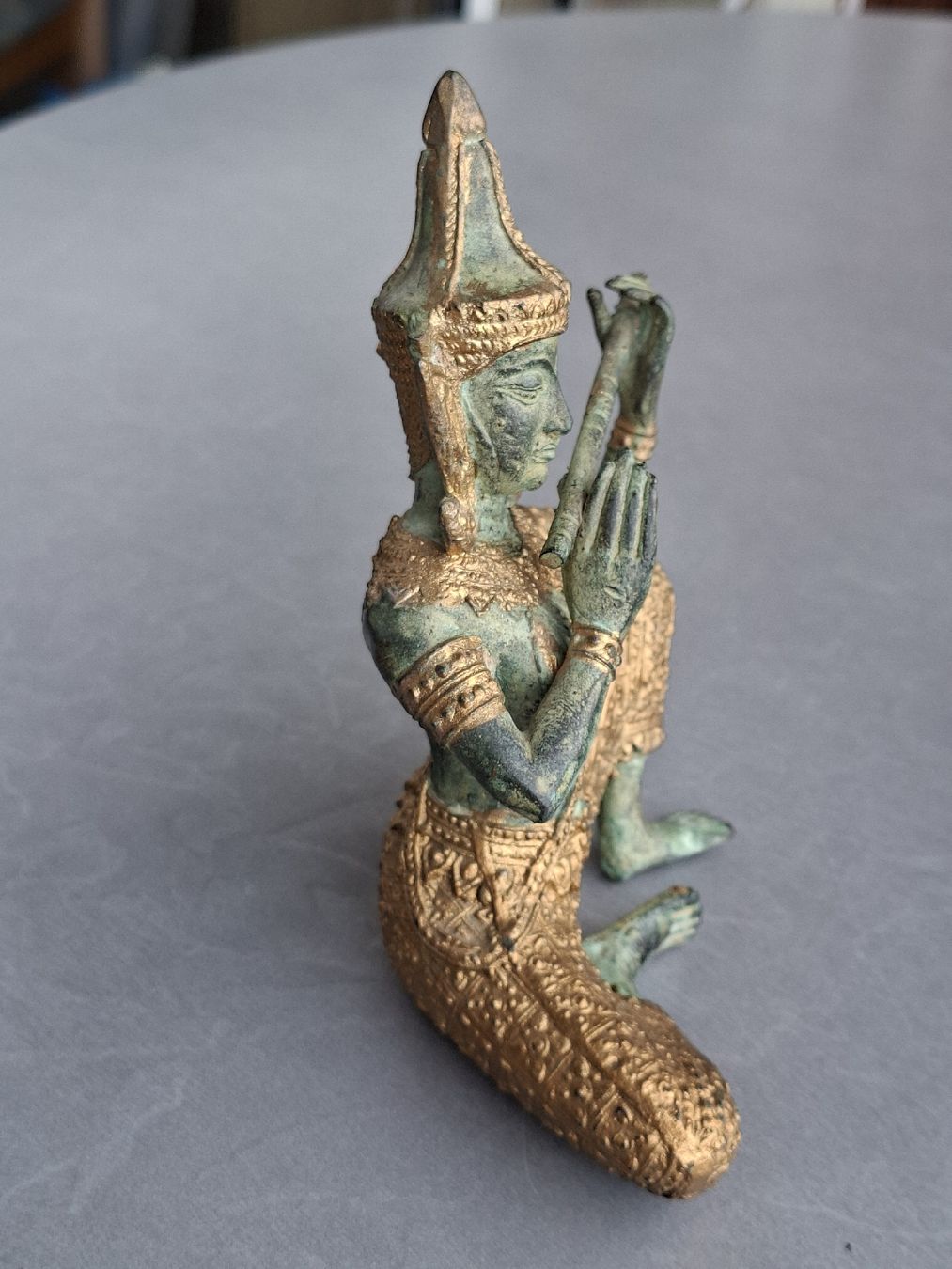 Statuette: Buddha mit Querflöte Bronze Statue 15cm hoch Asiatisch – Usato da Basel venduto da mabu46 1