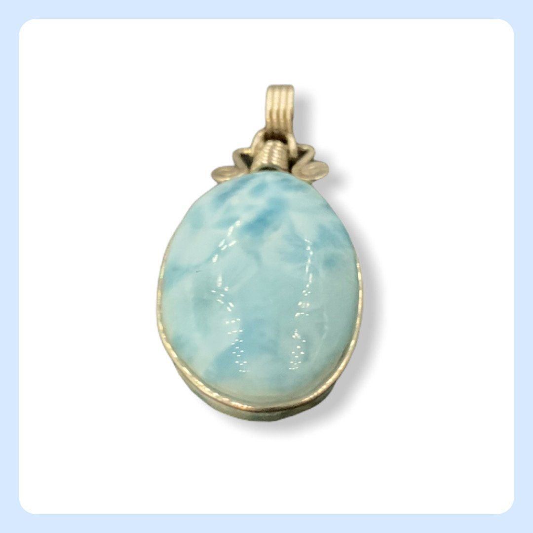 Ciondoli: Larimar AA Anhänger, Larimar AA Kette – Nuovo e nell'imballaggio originale da Zürich venduto da Mevas_Silber 1