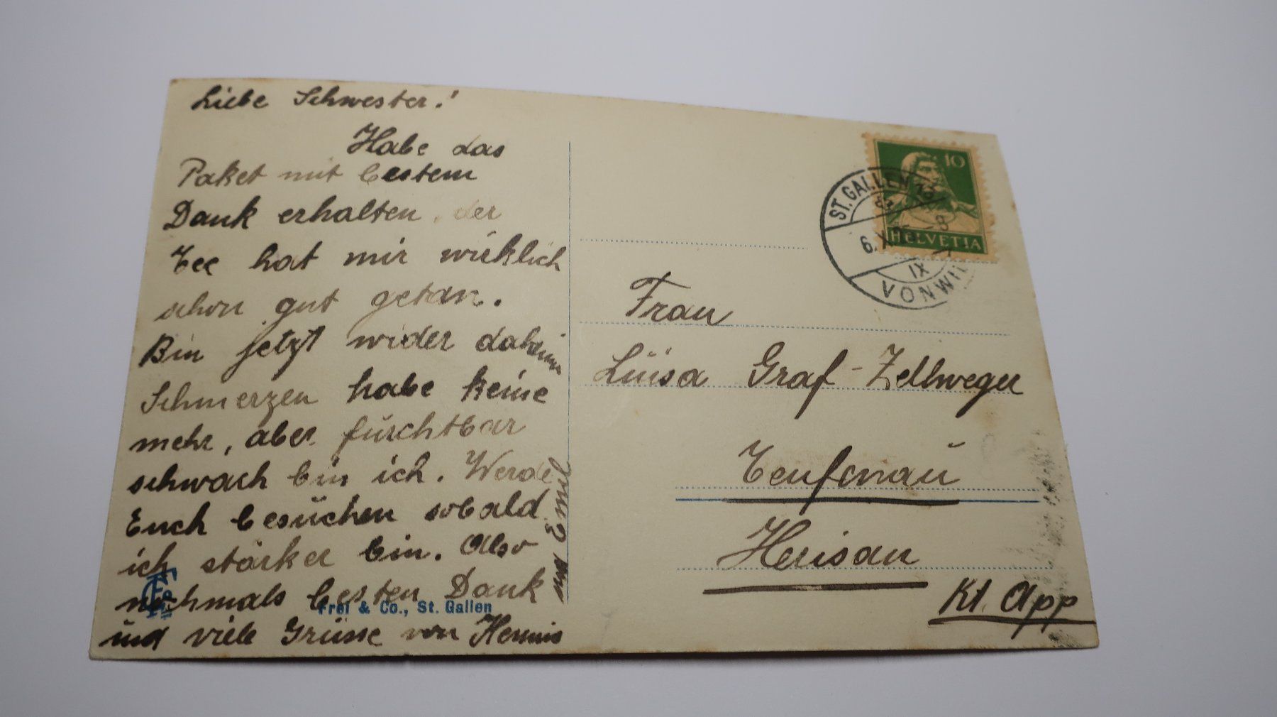 Ansichtskarten: St. Gallen Neues Museum 1925 – Gebraucht aus Cormoret von Pascalll2001 2