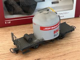 H0m verwittert RhB #8067 Uce Zementwagen Bemo