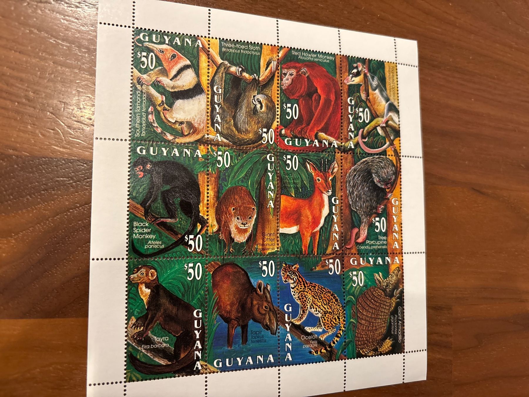 Tutti i francobolli: Guyana Tier Briefmarken Sammlung 1999 – Nuovo e nell'imballaggio originale da Zürich venduto da engebrunau