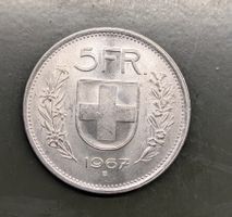 5 Fr. Münze CH 1967 Silber