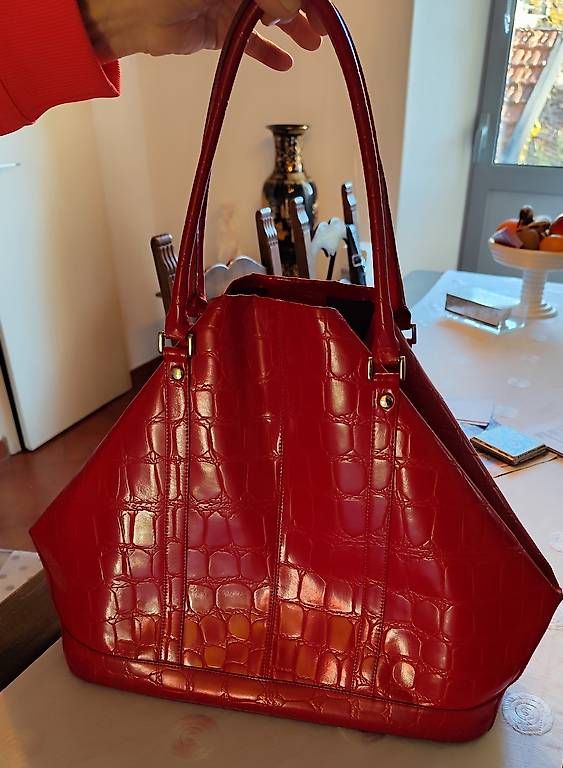 Vera Pelle Borse da donna: Borsa rossa in pelle – Usato da Solduno venduto da bot_7m28 1