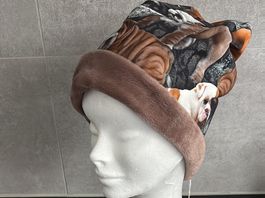Bulldogge Fleece Beanie, Mütze, Kappe, Ökotex, Gr. 57 NEU