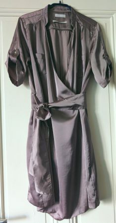 IKKS : Robe portefeuille satin marron glacé M