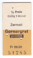Billette Zermatt - Gornergrat