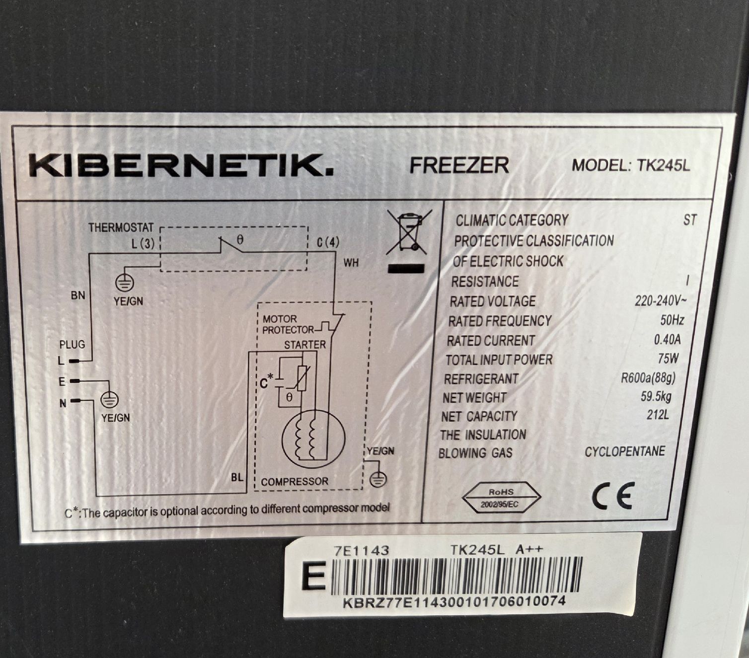 Congelatori: KIBERNETIK Gefrierschrank TK245L Schubladen 212L – Usato da oftringen venduto da anma08 5