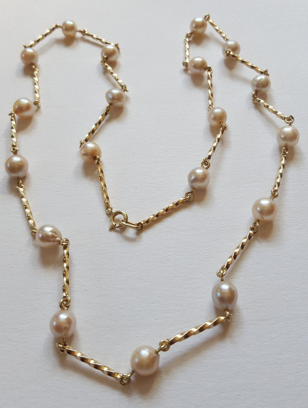 Catenine: Massiv 585 Gold Kette mit Perlen – Usato da Wald ZH venduto da Aniade 5