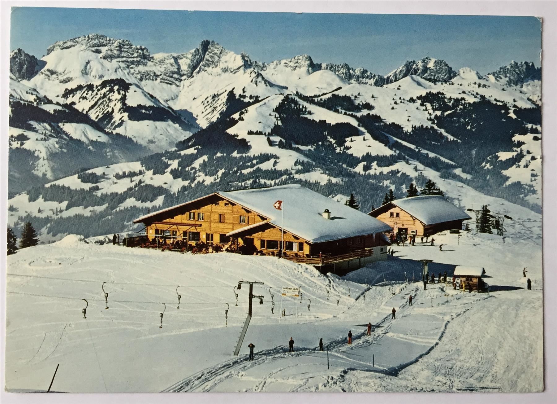 Cartoline postali: GSTAAD Bergrestaurant Wispile - Skilift – Usato da Jona venduto da philajona