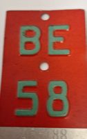 Schild BE 58 rot Metall