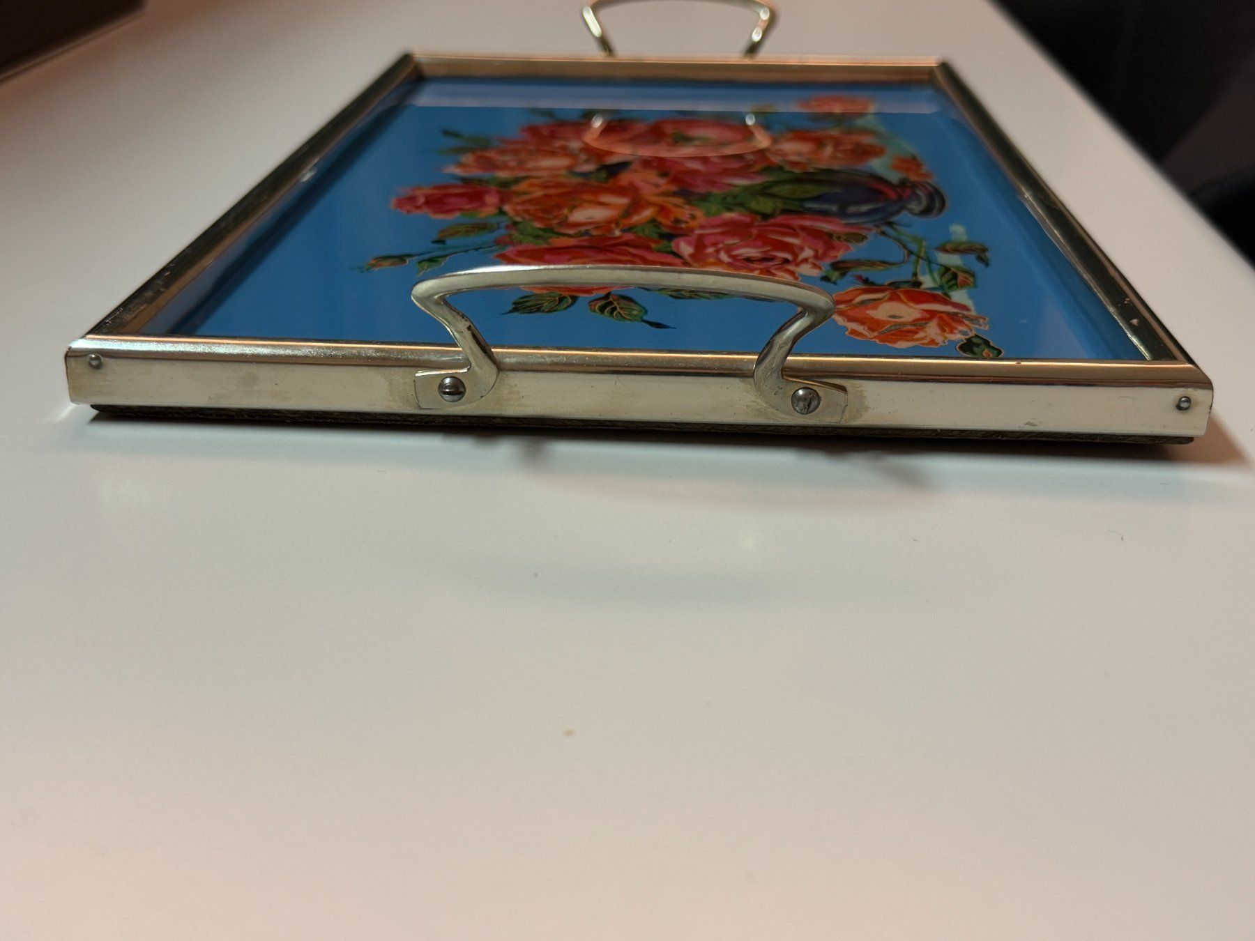 Piatti di portata: Vintage Serviertablett mit Rosenmotiv – Usato da Jenaz venduto da Sandrobordoli 2