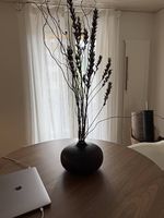 Braune mid century Holzvase