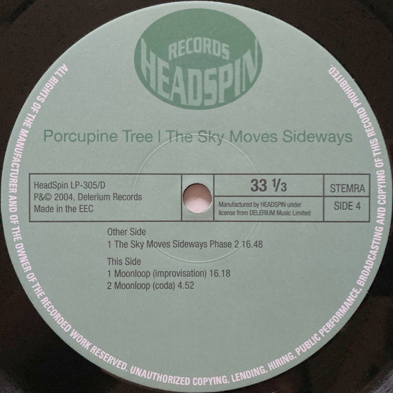 Schallplatten: PORCUPINE TREE - THE SKY MOVES SIDEWAYS – Gebraucht aus Bottens von hotter-than-hell 7