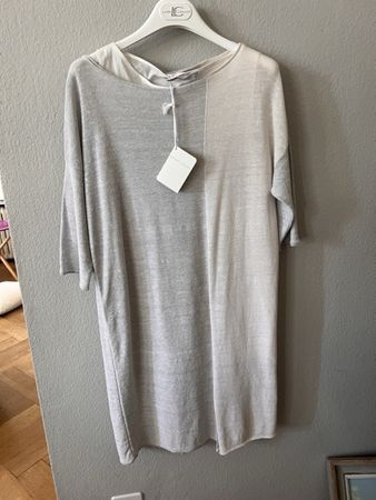 Kleid Fabiana Filippi, Gr. 34 (ital 40), weiss grau, Leinen 