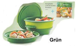 MicroGourmet Dampfgarer, Grün + Rezeptbuch *Tupperware* NEU