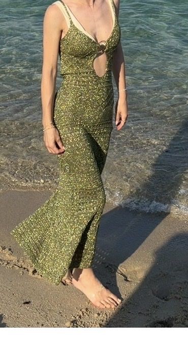 Vestiti: Strickkleid lang grün glitzer  – Usato da Au ZH venduto da eac_gm25