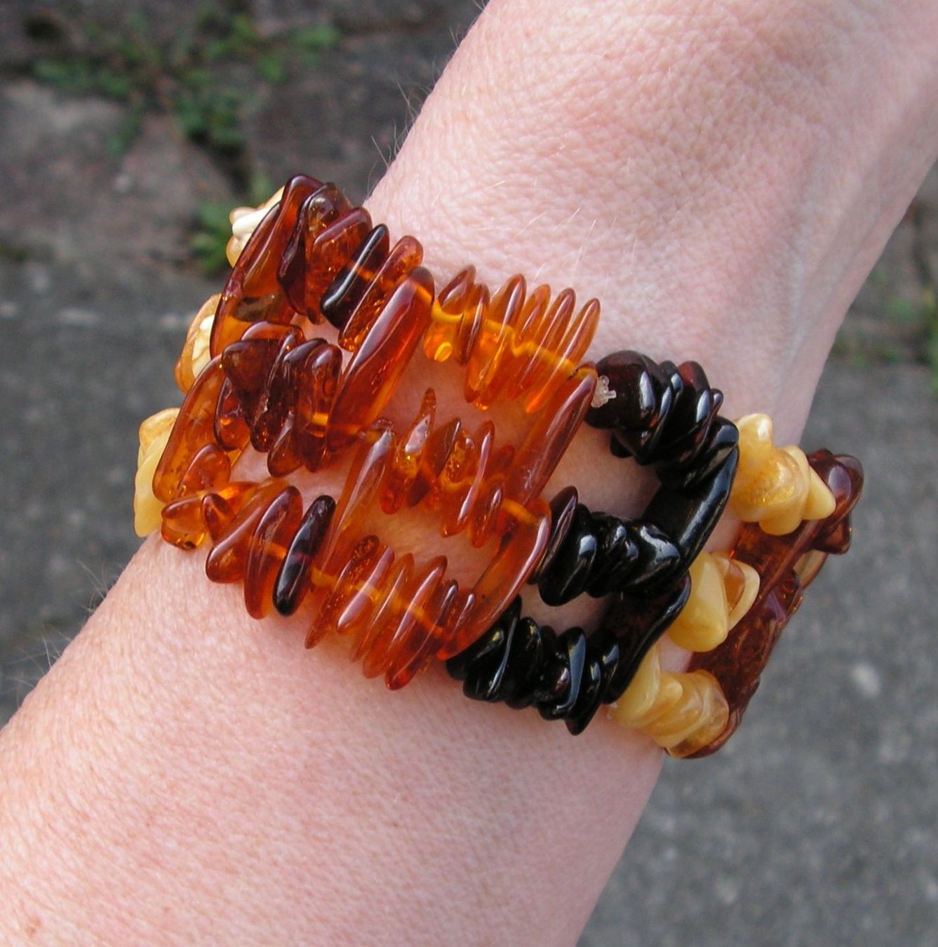 Armbänder & -reifen: ♥ ARMBAND / Baltischer Bernstein / MULTICOLOR / DREIREIHIG – Neu (gemäss Beschreibung) aus Derendingen von Editka 8