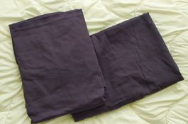 2 draps fix, bleu très foncé, pour lits single