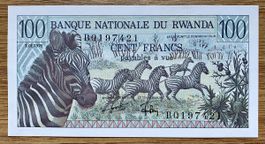 100 Francs “AMAFRANGA” Rwanda 1978!!! Selten!!! UNC!!!