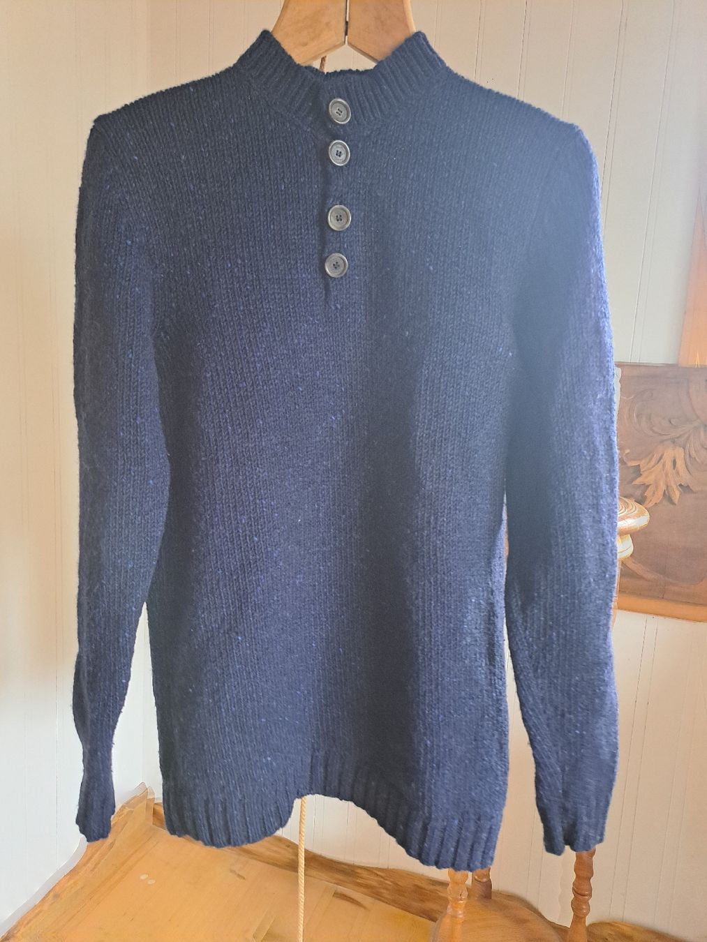 Hessnatur Maglioni & Felpe: HESSNATUR Wollpullover Henley Pullover Pulli 48 50 M L Wolle – Usato da Mollis venduto da Fauchi99 8