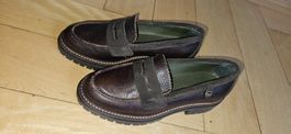 Barbour Loafer Schuhe Damen Grösse 3 Leder Braun NEU