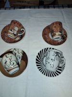4er Set Espressotassen mit Unterteller, Master. Neu.