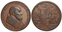 Rom, Gregory XIII , Bronzemedaille, Heilige Tür