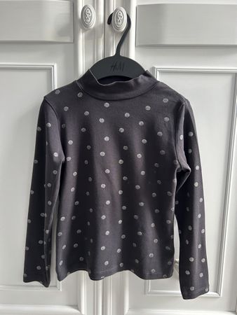 H&M girls shirt half turtleneck 6 7 Y 120 122