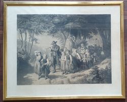 Bild - Maitag, Stahlstich um 1860