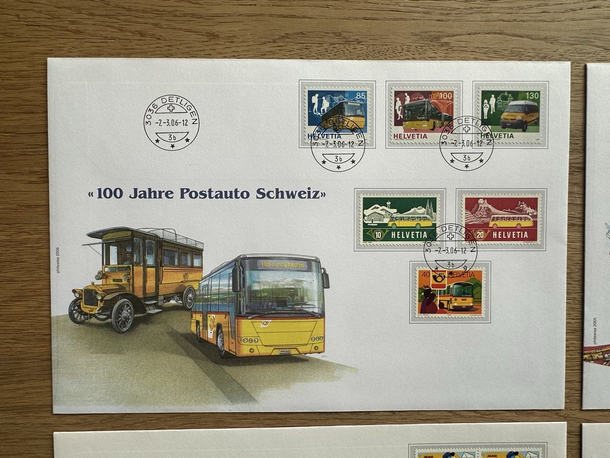 Tutti i francobolli: Schweiz - 5 FDC im Grossformat mit illustriertem Couvert sel – Usato da Schmitten / FR venduto da Samsara169 1