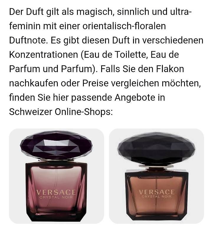 Parfums & Eau de Toilette: Versace Crystal – D'occasion à Fehraltorf par saskle 1