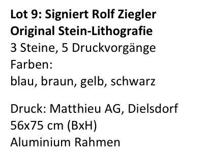 Grafiken & Lithographien: Rolf Ziegler 1955 - 2010 Original Stein Lithographie E.A. – Gebraucht aus Wohlen AG von salamanderspielwaren 2
