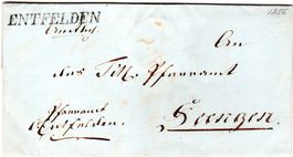 1856 ENTFELDEN AUF AMTSBRIEF MIT INHALT NACH SEENGEN G2