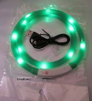 NEU - LED Leucht - Halsband für Hund USB laden Grün