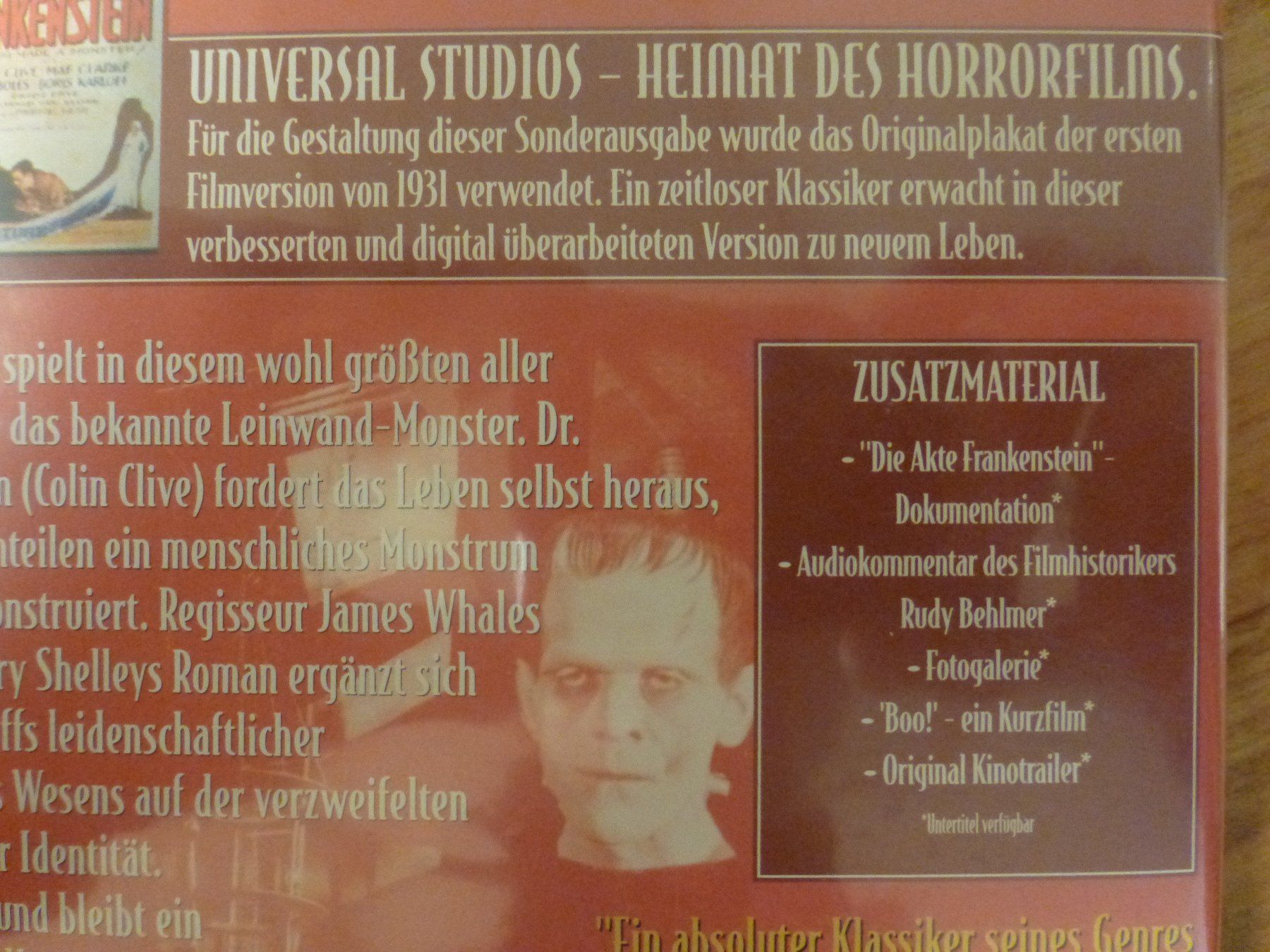 Tutti i DVDs: Frankenstein Boris Karloff DVD – Usato da Zumikon venduto da psisound 2