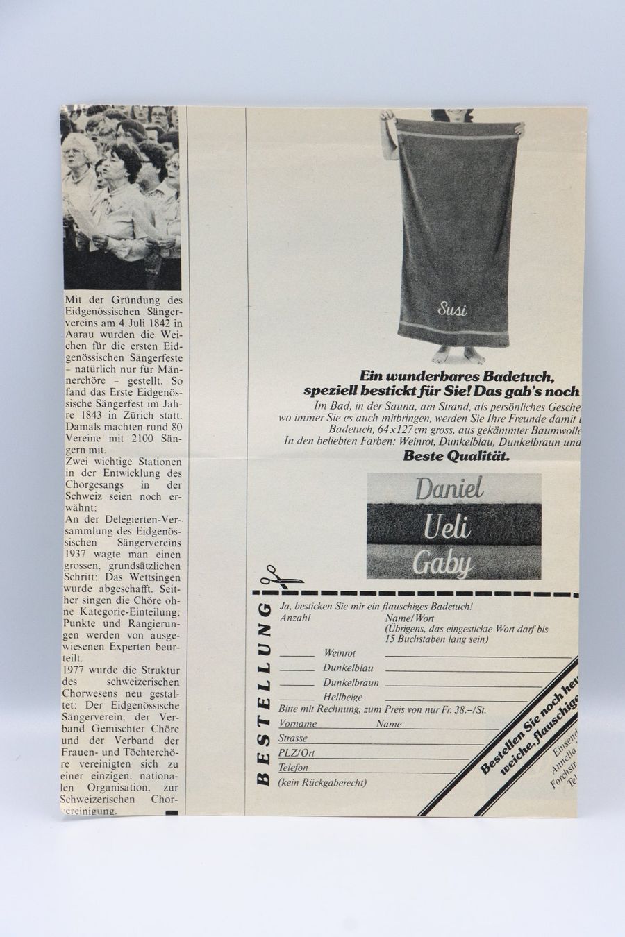 VW Documenti: VW Käfer Zeitungsausschnitt aus circa 1959 – Usato da Bühl b.Aarberg venduto da Collectorpassions 1