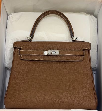 Sac Hermès Kelly 25 gold togo phd