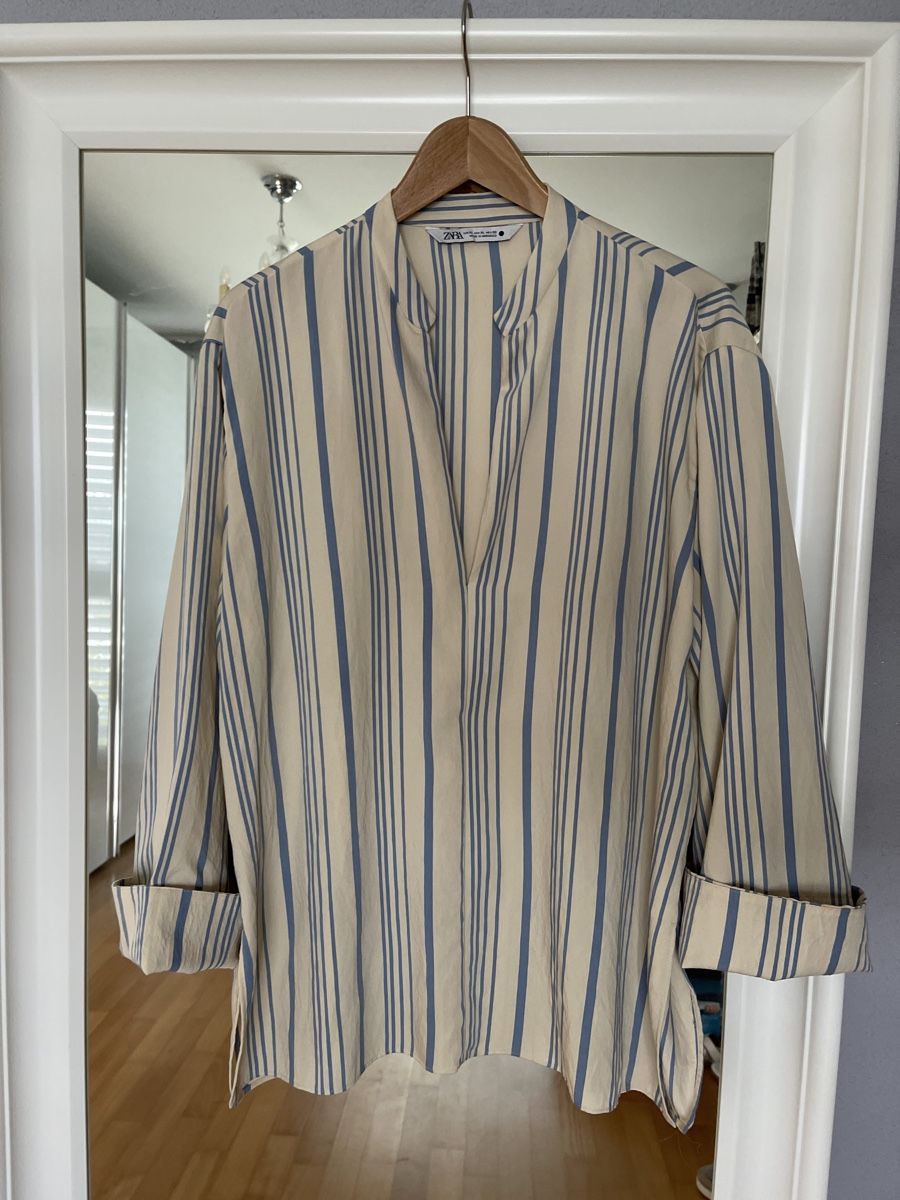 Zara Camicette: Zara Bluse, gestreift, beige/blau, Gr. XL – Nuovo (secondo la descrizione) da Adliswil venduto da JadrankaR