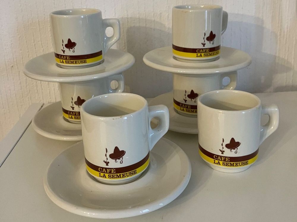 fanquare 80ml Espressotasse und Unterteller, 12 Stück Keramik Espressotassen 6er Set, Braunes Marmormuster Espressotassen für die Kaffeebar zu Hause