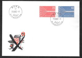 FDC Serie 332 - 333 Europamarken ET Bern 15.7.1957 Deutsch