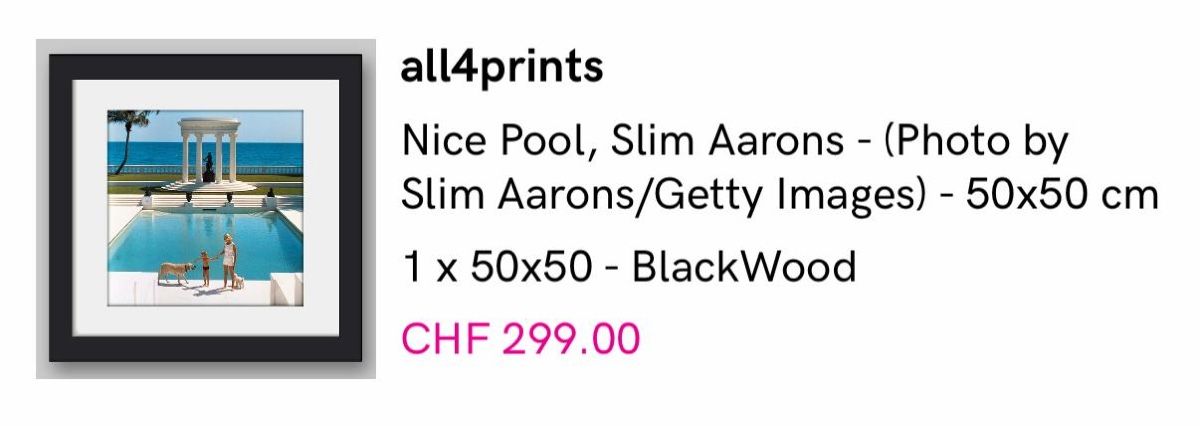 Posters & Illustrations: Slim Aarons - Nice Pool Bild – D'occasion à Horgen par Fen8800 2