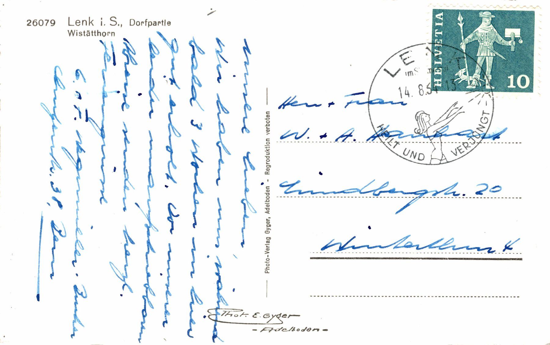 Cartoline postali: Lenk i. S., Dorfpartie – Usato da Bronschhofen venduto da Astore 1