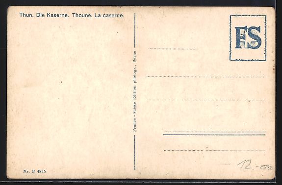 Cartoline postali: AK Thun, Kaserne mit Strassenpartie – Usato da Berlin venduto da bartko-reher 1