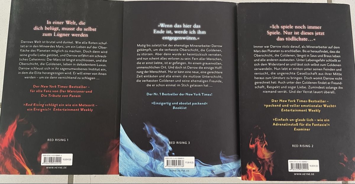 Libri: Red Rising Pierce Brown Teil 1-3 – Usato da Muttenz venduto da Tonsorten 2